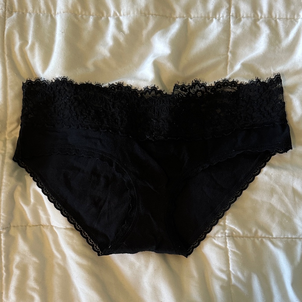 Aerie Black Lace Trim Panties